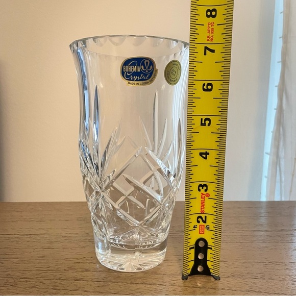 Bohemia Crystal 12" 24% Pbo Hand Cut Vase made in Czech Republic - Picture 12 of 13